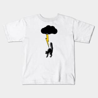 Lightning struck the cat Kids T-Shirt